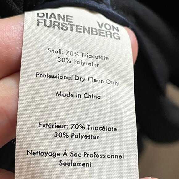 Diane Von Furstenberg Classic LS Triacetate Blend Midi Wrap Dress Blk Sz 8 NWT - Picture 14 of 16